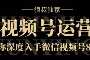 狼叔独家：视频号8.0运营实战课价值1280元