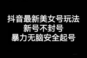 抖音最新美女号玩法，新号不封号，暴力无脑安全起号【揭秘】