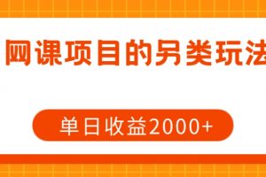 网课项目的另类玩法，单日收益2000+【揭秘】