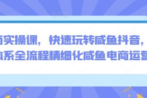 电商实操课，快速玩转咸鱼抖音，全体系全流程精细化咸鱼电商运营