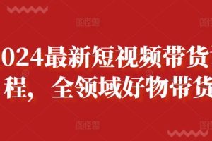 2024最新短视频带货课程，全领域好物带货