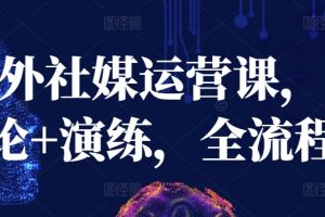 海外社媒运营课，理论+演练，全流程